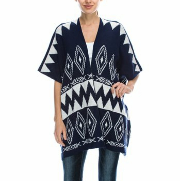 Navy and white cardigan - Picture 1 of 7